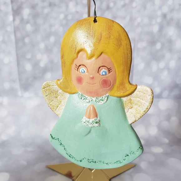 Vintage 1976 Duncan Hand Painted Angel Ornament - Picture 2 of 10